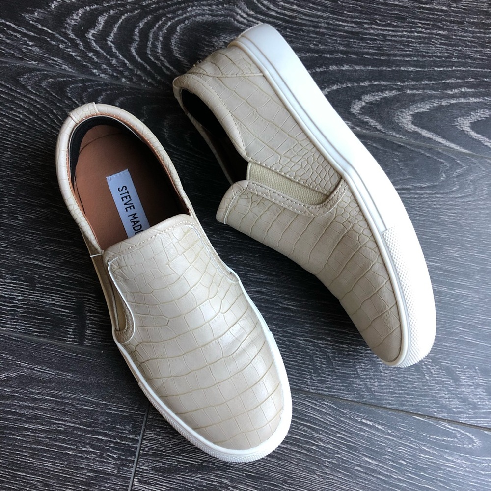 Steve Madden Taupe Crocodile Sneakers